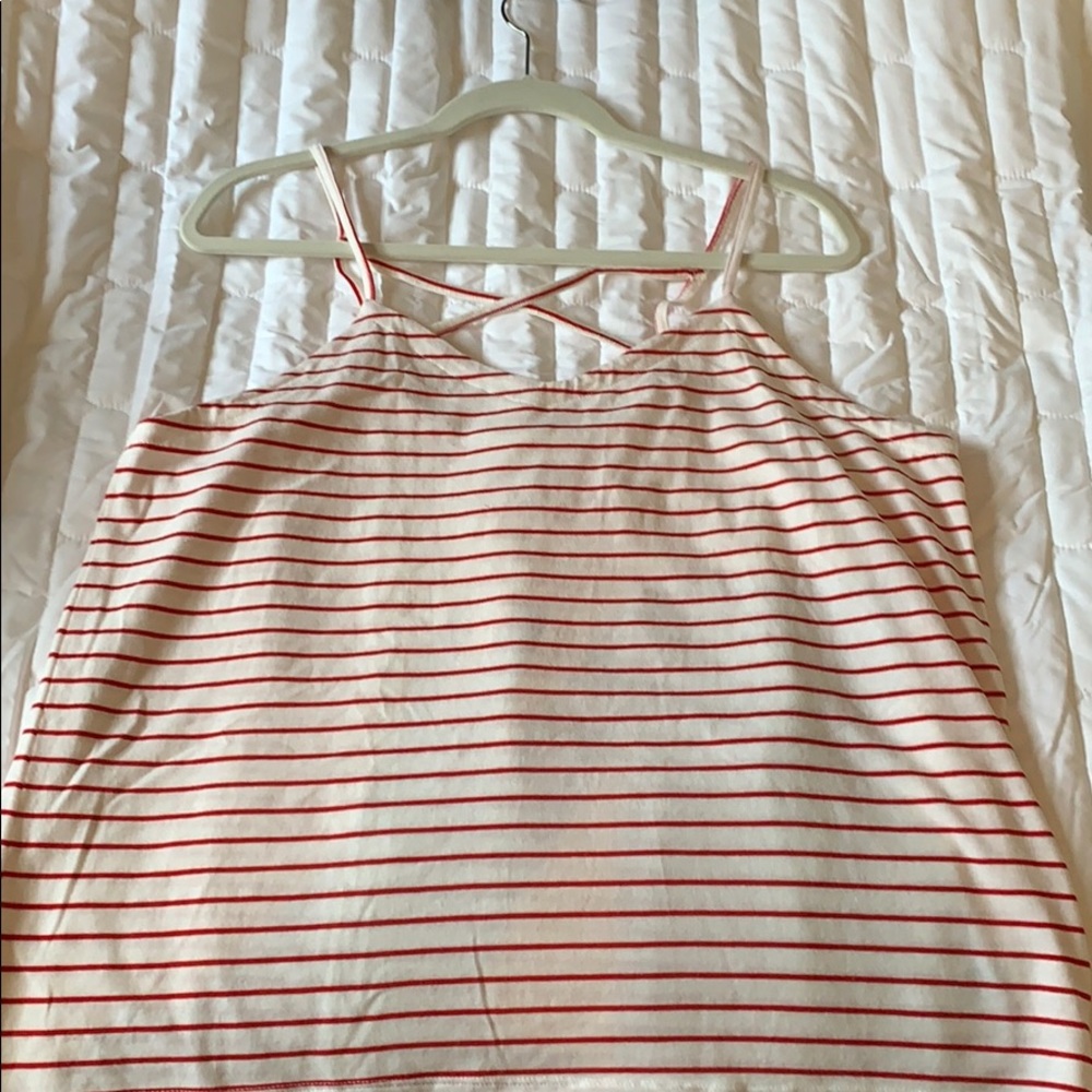 Red and  white striped tank top